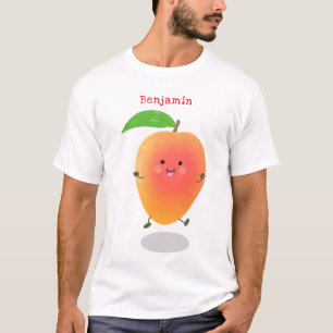 Cute happy mango yellow cartoon illustration T-Shirt