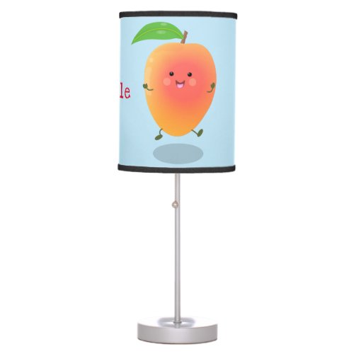 Cute happy mango yellow cartoon illustration table lamp