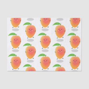 Cute happy mango yellow cartoon illustration tissue paper