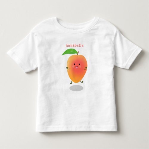 Cute happy mango yellow cartoon illustration toddler t_shirt