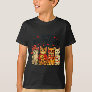 Cute Happy Meowentines Valentine Cats Love Men Wom T-Shirt