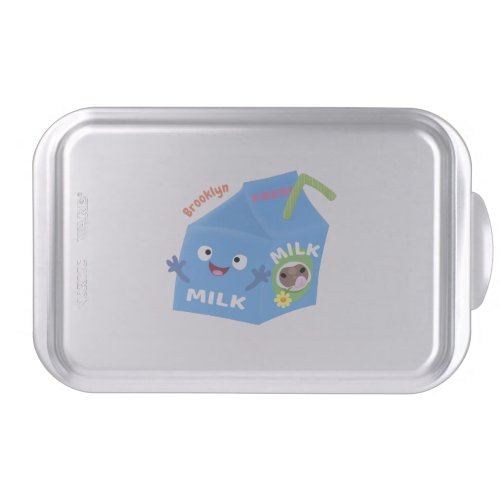 Cute happy milk carton character cartoon cake pan