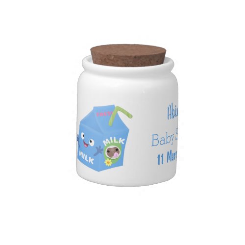 Cute happy milk carton character cartoon candy jar