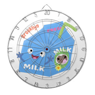 Cute happy milk carton character cartoon dart board
