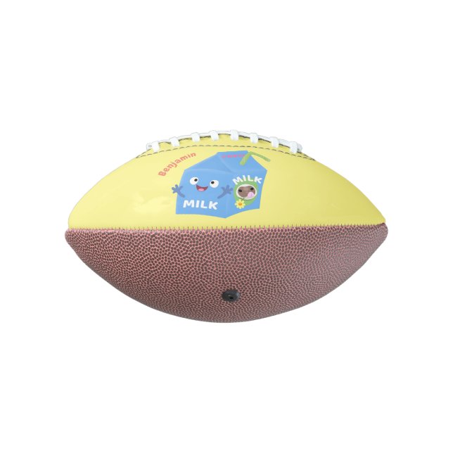 Cute happy milk carton character cartoon football (Rotated 270)