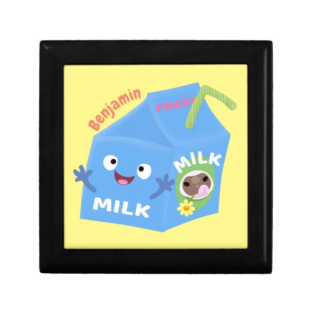 Cute happy milk carton character cartoon gift box (Front)