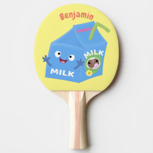 Cute happy milk carton character cartoon  ping pong paddle