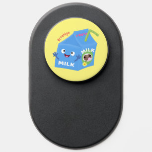 Cute happy milk carton character cartoon PopSocket