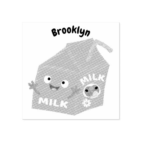 Cute happy milk carton character cartoon rubber st rubber stamp
