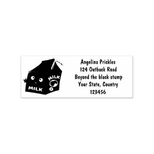 Cute happy milk carton character cartoon rubber stamp