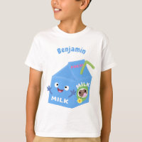 Cute happy milk carton character cartoon