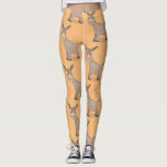 Cute happy mini donkey cartoon illustration leggings<br><div class="desc">Drawn in cute cartoon illustration style on a light orange polka dot background.</div>