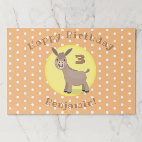 Cute happy mini donkey cartoon illustration paper pad