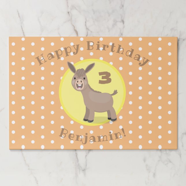 Cute happy mini donkey cartoon illustration paper pad (Front)