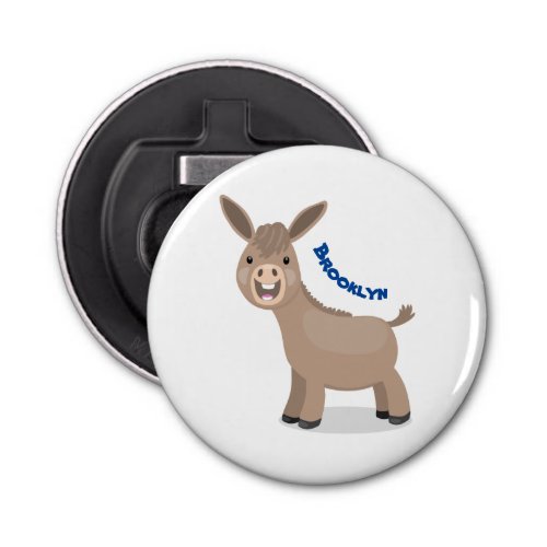 Cute happy miniature donkey cartoon illustration bottle opener