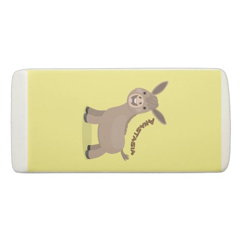 Cute happy miniature donkey cartoon illustration eraser