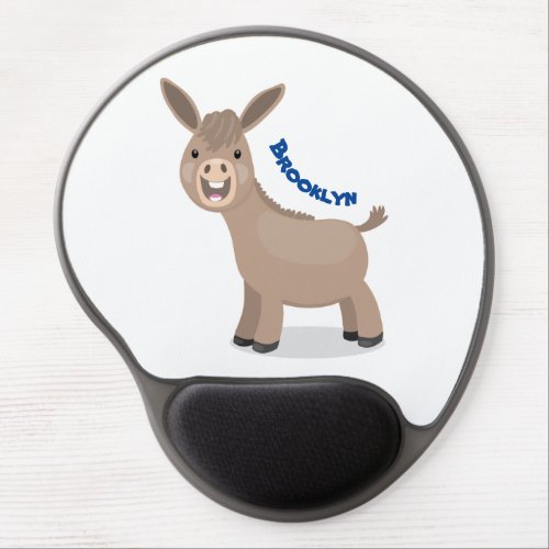 Cute happy miniature donkey cartoon illustration gel mouse pad