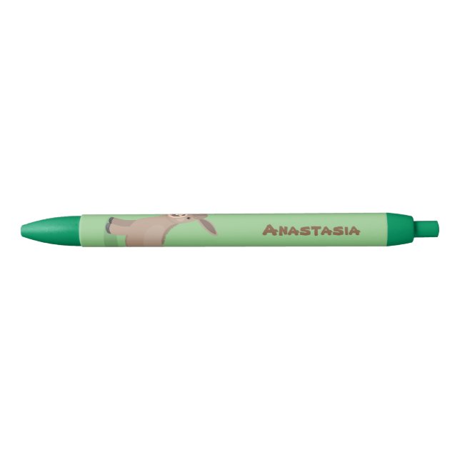 Cute happy miniature donkey cartoon illustration pen (Front)