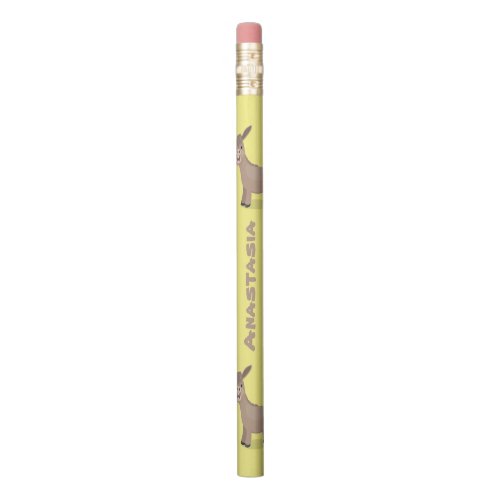 Cute happy miniature donkey cartoon illustration pencil