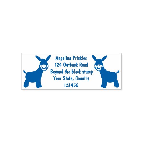 Cute happy miniature donkey cartoon illustration self_inking stamp