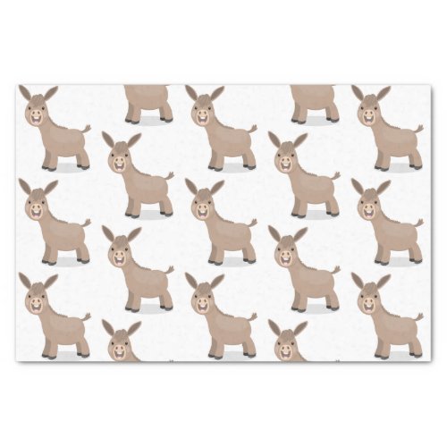 Cute happy miniature donkey cartoon illustration tissue paper