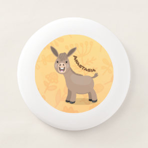 Cute happy miniature donkey cartoon illustration Wham-O frisbee