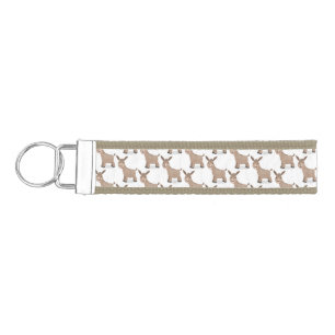 Cute happy miniature donkey cartoon illustration wrist keychain