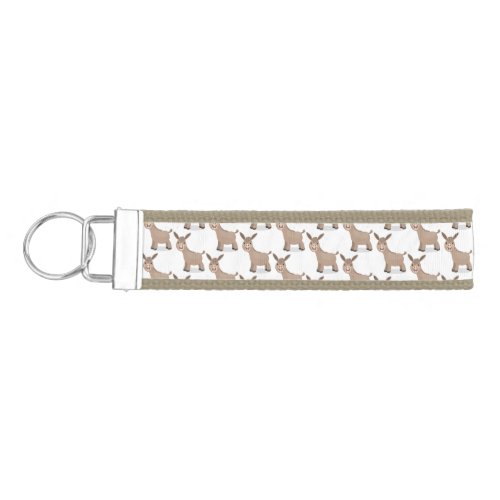 Cute happy miniature donkey cartoon illustration wrist keychain