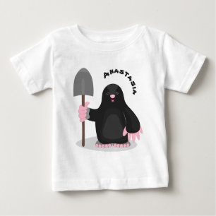 Cute happy mole cartoon illustration baby T-Shirt
