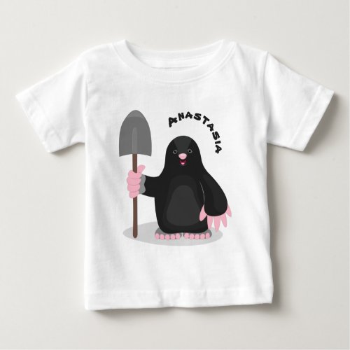 Cute happy mole cartoon illustration baby T_Shirt