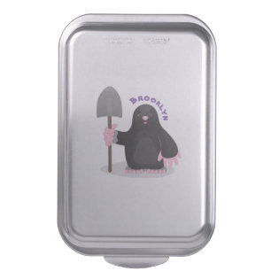 Cute happy mole cartoon illustration cake pan
