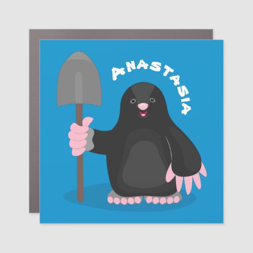 Cute happy mole cartoon illustration car magnet