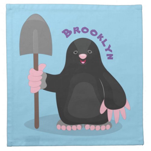 Cute happy mole cartoon illustration cloth napkin