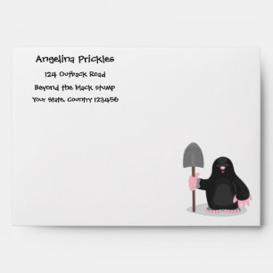 Cute happy mole cartoon illustration envelope