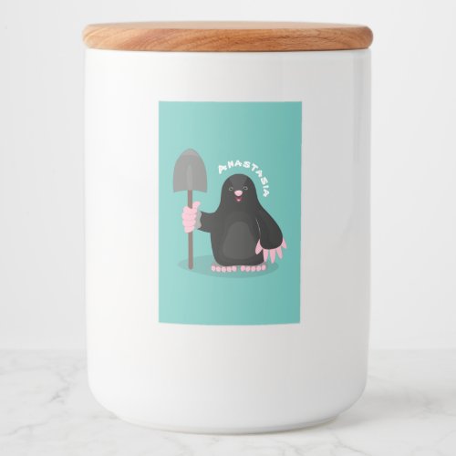 Cute happy mole cartoon illustration food label