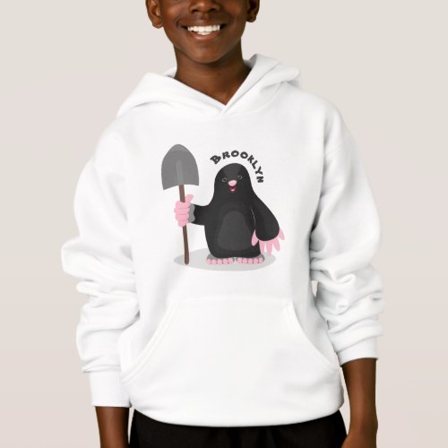 Cute happy mole cartoon illustration hoodie