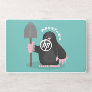 Cute happy mole cartoon illustration HP laptop skin