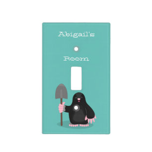 Cute happy mole cartoon illustration light switch cover