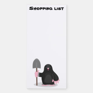 Cute happy mole cartoon illustration magnetic notepad