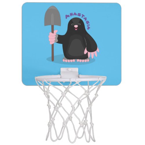 Cute happy mole cartoon illustration mini basketball hoop