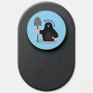 Cute happy mole cartoon illustration PopSocket