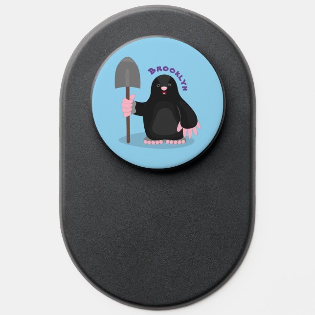 Cute happy mole cartoon illustration PopSocket (Popsocket)