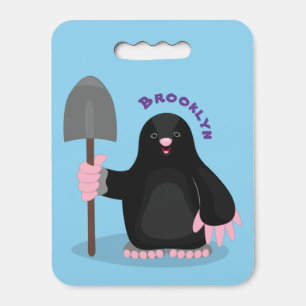 Cute happy mole cartoon illustration seat cushion