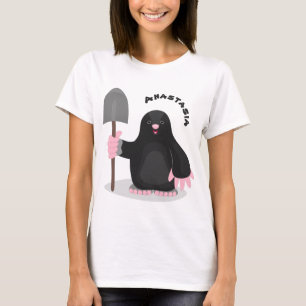 Cute happy mole cartoon illustration T-Shirt