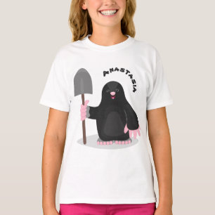 Cute happy mole cartoon illustration T-Shirt