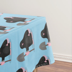 Cute happy mole cartoon illustration tablecloth