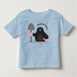 Cute happy mole cartoon illustration toddler t-shirt