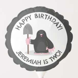 Cute happy mole personalized cartoon birthday balloon
