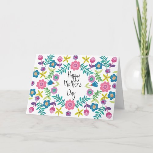 Cute Happy Mothers Day Floral Greeting card