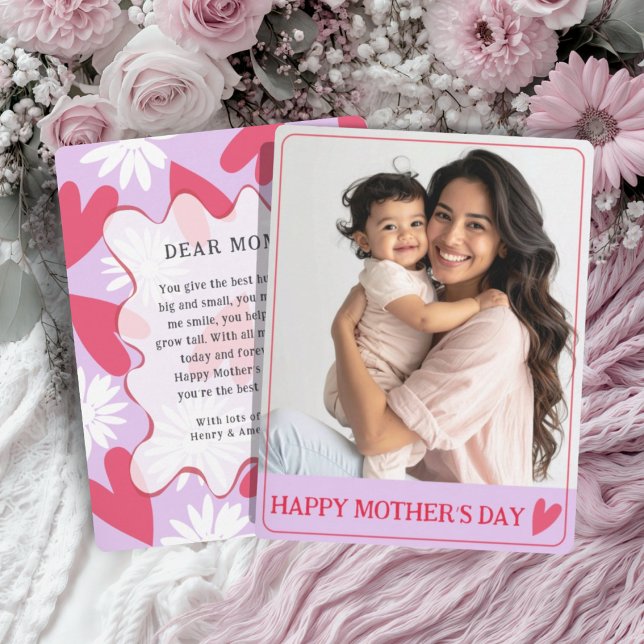 Cute Happy Mother’s Day Purple & Red Photo   (Creator Uploaded)